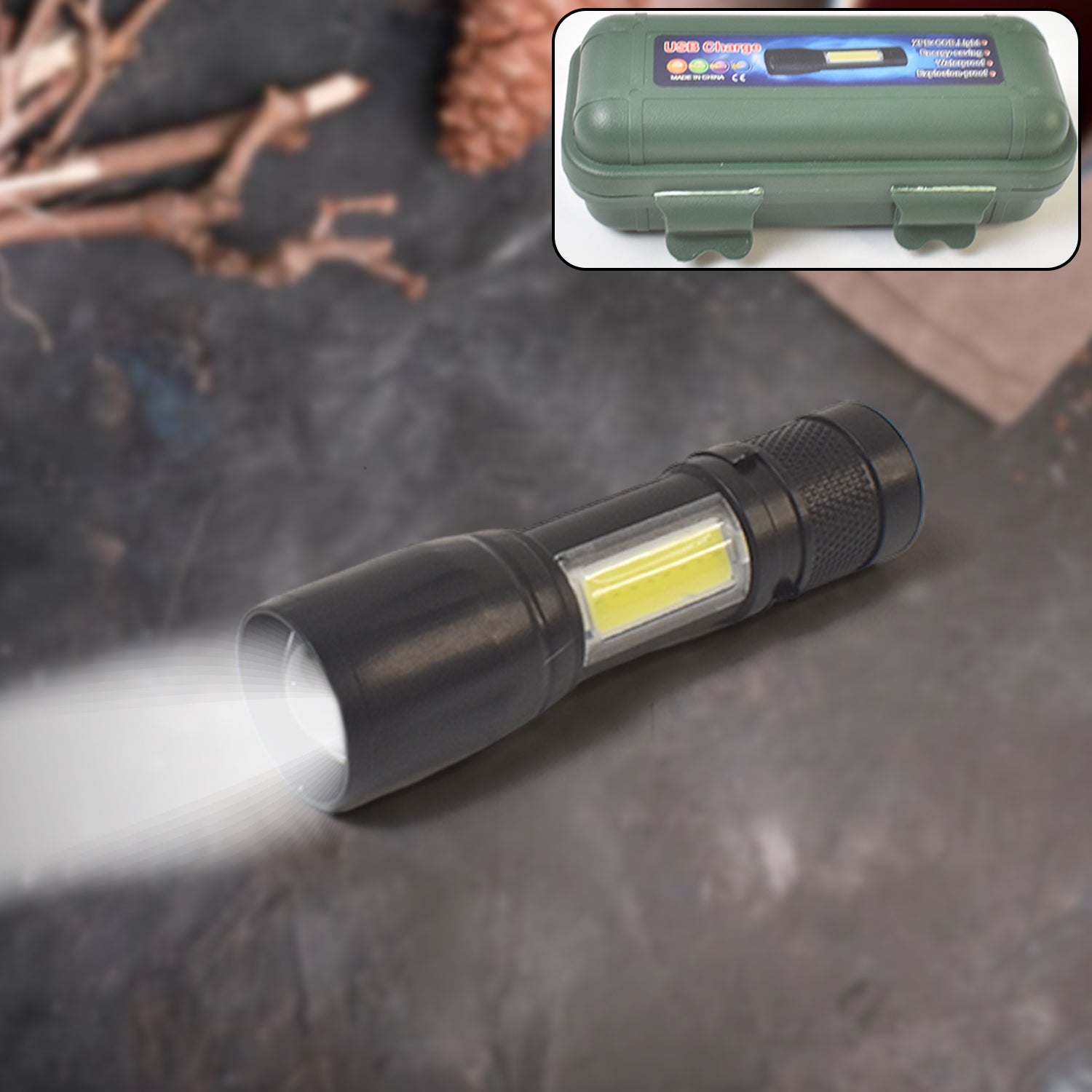 LED USB Rechargeable Mini Flashlight – Ultra-Bright Zoom & COB Side Lantern, Tactical Emergency Light LED USB Rechargeable Mini Flashlight – Ultra-Bright Zoom & COB Side Lantern, Tactical Emergency Light